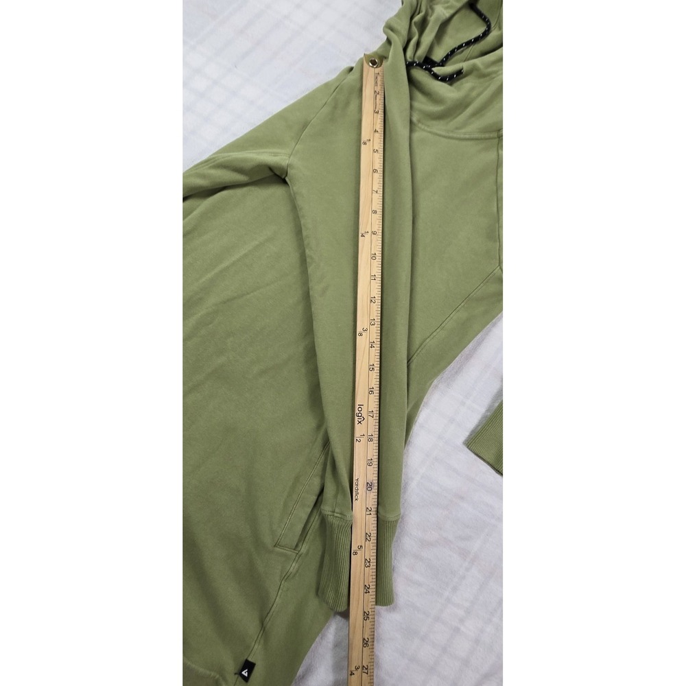 American Giant Womens Hoodie Dress Funnel Neck Pullover Sweatshirt Olive Green S - Picture 7 of 10